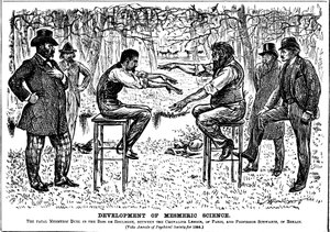 Udvikling af mesmerisk videnskab, 1883 af George du Maurier
