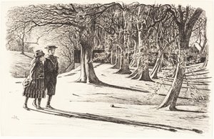 To børn i sneen af George du Maurier