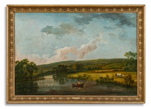 Hazel Gap, Near Welbeck (olie på lærred) af George the Elder Barret