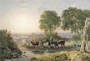 Landskab med drivere af George the Younger Barret