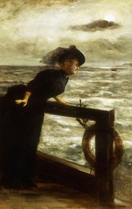 Lady in Black by the Sea, af George van den Bos