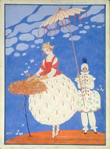 Efterårsroser (pen, blæk og akvarel på papir) af Georges Barbier