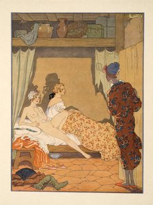Soveværelsesscene, illustration fra 