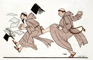 Bliver jaget af abbeden af Georges Barbier