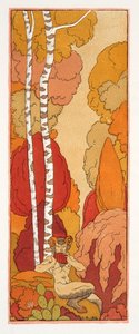 Pastoral Song, illustration fra Les Chansons de Bilitis, af Pierre Louys, pub. 1922 (stenciltryk) af Georges Barbier