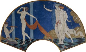 Dansende figurer på en terrasse af Georges Barbier