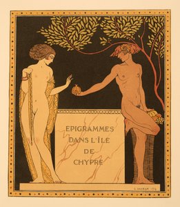 Epigrammer på øen Cypern, illustration fra Les Chansons de Bilitis, af Pierre Louys, pub. 1922 (stenciltryk) af Georges Barbier