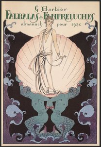 Falbalas et Fanfreluches, Almanak for 1924, forside, af George Barbier, tryk af Georges Barbier