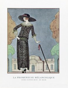 The Melankolic Walker, pub. 1922 (stenciltryk) af Georges Barbier