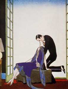 Fire, litografi af George Barbier (1882-1932), fra Falbalas et Fanfreluches, Almanach des Modes Presentes, Passees et Futures af Georges Barbier