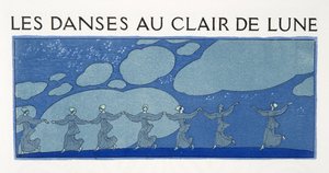 Moonlight Dances, illustration fra Les Chansons de Bilitis, af Pierre Louys, pub. 1922 (stenciltryk) af Georges Barbier
