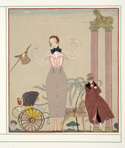 Mademoiselle de Maupin, fra Personages de Comedie, pub. 1922 (stenciltryk) af Georges Barbier