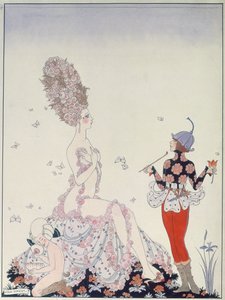 Moder Natur (pen, blæk og akvarel på papir) af Georges Barbier