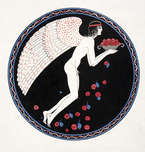 Roses in the Night, illustration fra Les Chansons de Bilitis, af Pierre Louys, pub. 1922 (stenciltryk) af Georges Barbier
