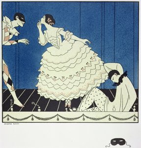 Tamara Karsavina (1885-1978) som Columbine, Vaslav Nijinsky (1890-1950) som Harlequin og Adolph Bolm (1884-1951) som Pjerrot i Fokines 