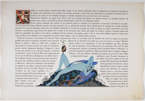 Tekst og en nøgen figur, farvet blå. af Georges Barbier
