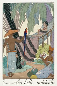 Den ledige skønhed (pochoir print) af Georges Barbier
