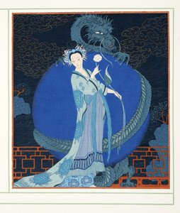 Turandot Princess of China, fra Personages de Comedie, pub. 1922 (stenciltryk) af Georges Barbier