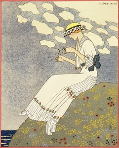 Un Peu..., design til en landkjole fra Paquin af Georges Barbier