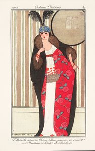 Modetallerken til kvinder fra Journal des Dames et des Modes af Georges Barbier