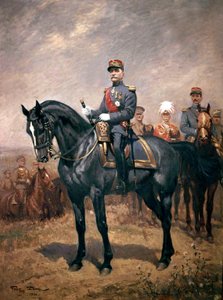 Portræt af marskal Ferdinand Foch på hest