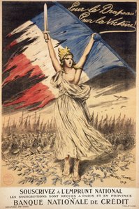 Plakat for abonnement på det nationale lån: "" for flaget, for sejr"" - ill. af Georges Bertin Scott (1873-1942) dit Scott de Plagnolles af Georges Bertin Scott
