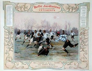Rugby, illustration for februar fra en kalender for tøjbutikken 