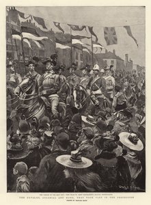 Kavaleriet, kolonial og hjem, der deltog i processionen