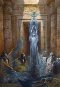 Neith (ou Neit) - The Goddess Neith p- Peinture de Georges Clairin (1843-1919), - Olie på lærred af Georges Clairin