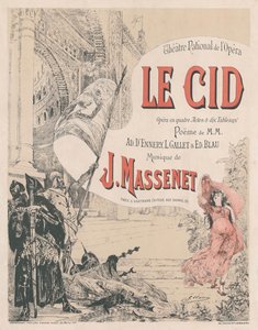 Plakat til premieren på Opera Le Cid af Jules Massenet, 1885. af Georges Clairin