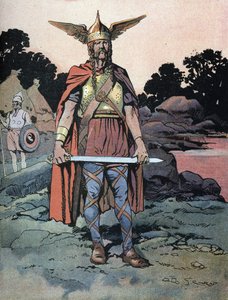 Portræt af Vercingetorix (ca. 80-omkring 46 f.Kr.) kriger og gallisk leder af Arvernes-stammen af Georges Conrad