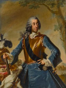 Clemens August af Bayern (1700-1761), ærkebiskop-kurfyrst af Köln som stormester i Den Tyske Orden - George Desmarees (1697-1776). Olie på lærred, ca 1746. Mål: 155x114,5 cm Privat samling