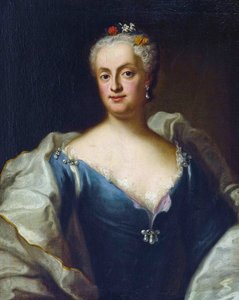 Marie-Anne de Saxe - (Marie Anne de Saxe) - Maria Anna Sophia af Sachsen, kurfyrste af Bayern (1728-1797) - George Desmarees (1697-1776). Olie på lærred Mål: 80x64,5 cm Privat samling