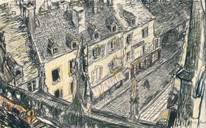 En gade i Valogne, c1911