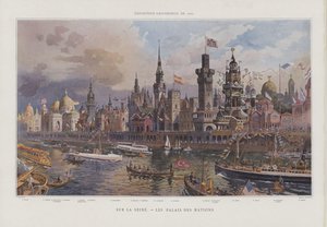 Pavilloner af fremmede nationer på bredden af Seinen ved Exposition Universelle 1900, Paris