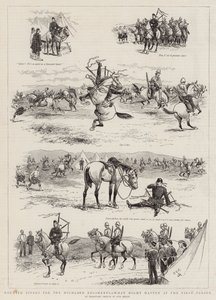 Ridende pibepibere til højlandsregimenterne, hvad der kan ske ved den første parade af Georges Ferdinand Bigot