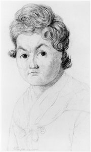 Gal kvinde for kærlighed, illustration fra en upubliceret afhandling af Jean Etienne Dominique Esquirol (1772-1840) om galningerne på Salpetriere-asylet, ca. 1818