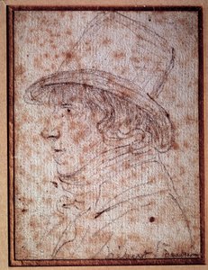 Portræt af Jacques Hebert (1757-1794) journalist og revolutionær politiker, grundlægger af avisen ""faderen Duchesne"". Tegning af Gabriel