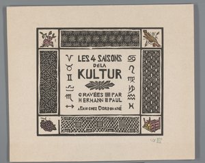 Forside til fire tryk af rædsler fra Første Verdenskrig Les 4 saisons dela kultur (serietitel på objekt)