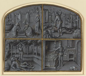 Fire scener fra legenderne om Judas og Pilatus af Georges Hurtrel