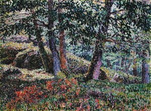 Eg og blåbærbuske af Georges Lacombe