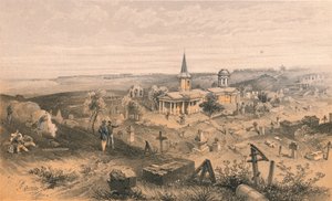 Quarantine Cemetery and Church with French Battery No. 50, 1856dani af Georges McCulloch