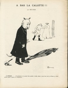 Illustration af Georges Meunier (1869-1934) i Le Panache, royalistisk magasin illustree, 20/01/04 - Royalisme, Religion Tro - Combes Emile, Djævel - Animalisering af Georges Meunier