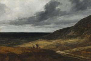 Landskab nær Paris, ca. 1840 (olie på stof) af Georges Michel