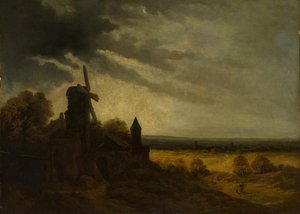 Møllen i Montmartre, formentlig ca. 1820.