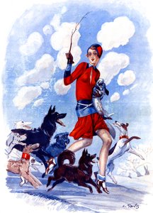 Forårsslyngel, mors pige i fare - illustration fra la Vie Parisienne
