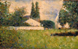 Hus blandt træer / Maison dans les Arbres, ca. 1883 (olie på panel) af Georges Pierre Seurat