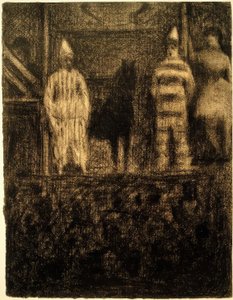 Clowns et poney (Une Parade) (Klovne og ponyer / En parade) af Georges Seurat