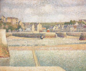 Den ydre havn i Porten-Bessin ved lavvande af Georges Seurat