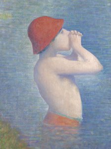 Detalje af de badende i Asnières, 1884 af Georges Seurat